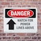 Signmission Watch For Power Lines Above Danger Sign, Plastic, 10in W x 7in L, 2PK OS-2PACK-DS-P-710-L-1708 - alternate 2